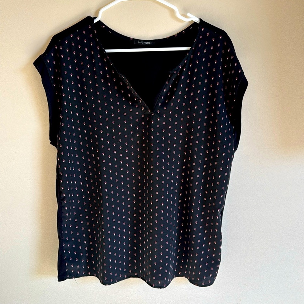 Paper Moon- Mixed Media Top - Medium